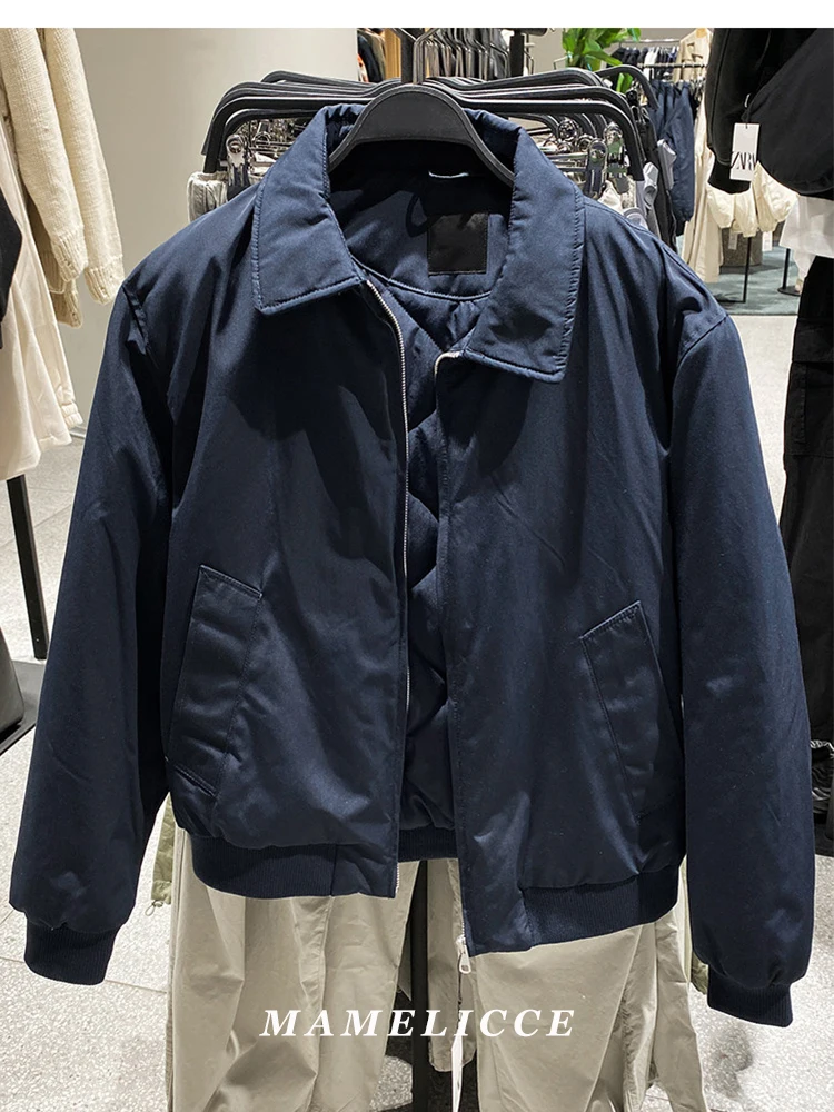 MAMELICCE Original design Minimalist lapel collar thick jacket business casual cotton outerwear for men jacket man jackets