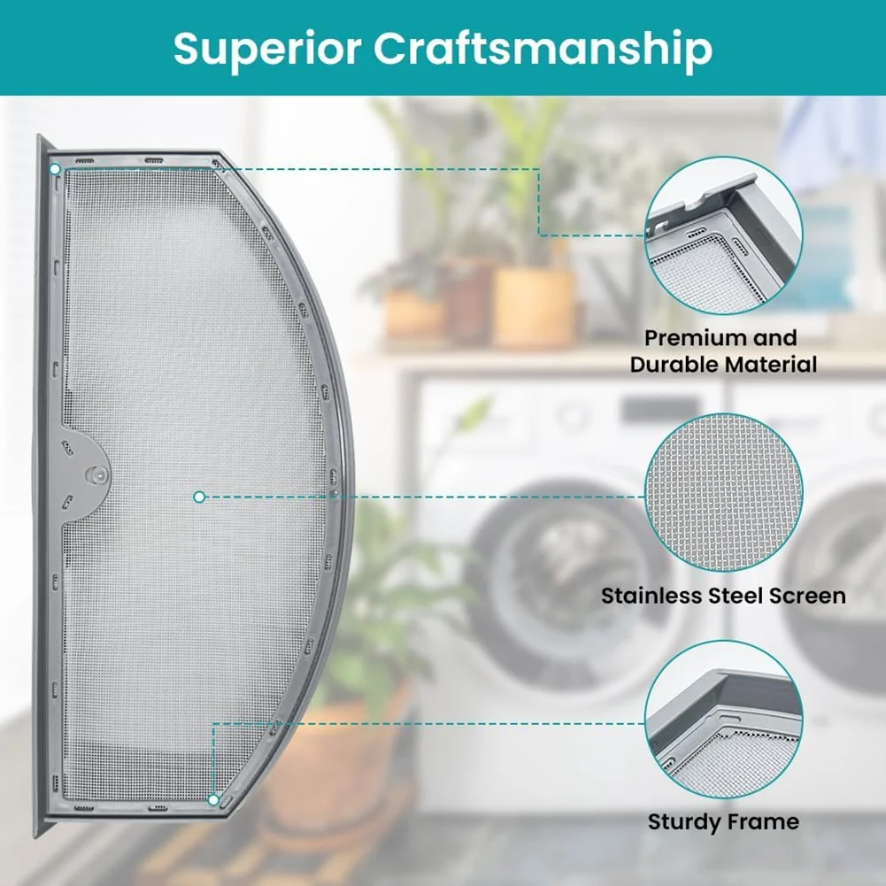 ABXHH 2 パック WE03X23881 ステンレススチールドライヤー糸くずフィルター交換用 GE/ホットポイント GTD42EASJ2WW ドライヤー糸くずスクリーントラップ