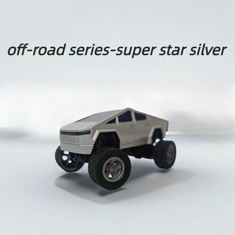 1/64 Cyberpunk Style Pickup Truck RC Car Die Cast Metal Model 2.4G Remote Control Rechargeable Toy Perfect Gift for Kids