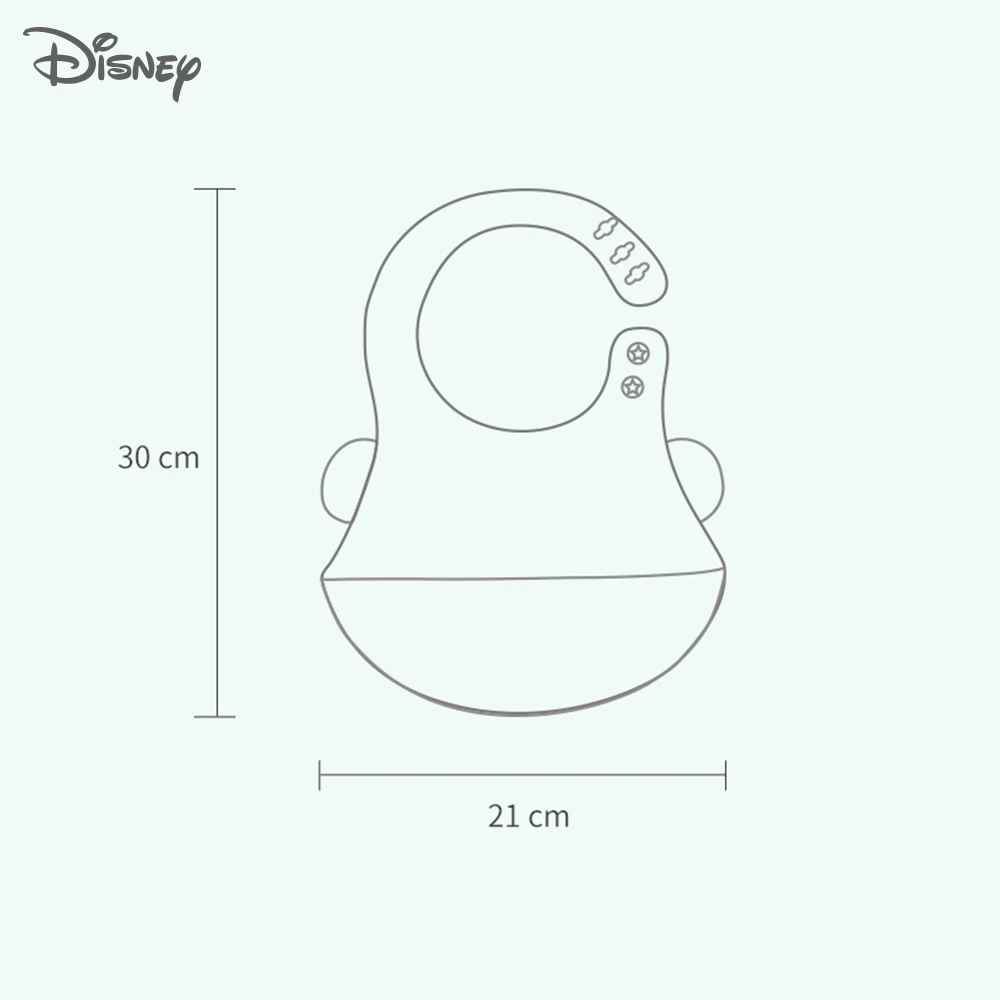 Disney Silicone Newborn Baby Bibs Adjustable Cartoon Waterproof Saliva Dripping Bibs Soft Edible Silicone Saliva Towel