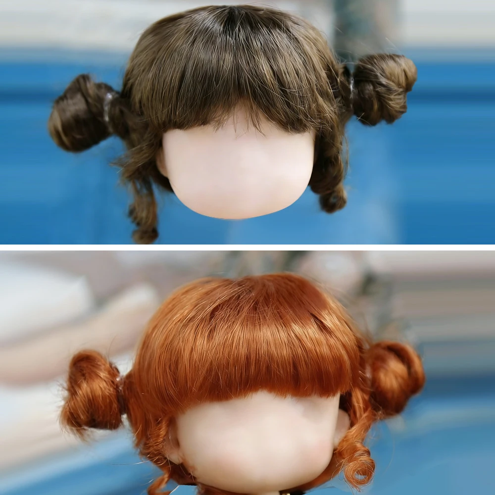 New 1/8 BJD wig Pink brown SD DD doll wigs lovely soft braid hair Bangs curls hair Doll special wig Doll accessories
