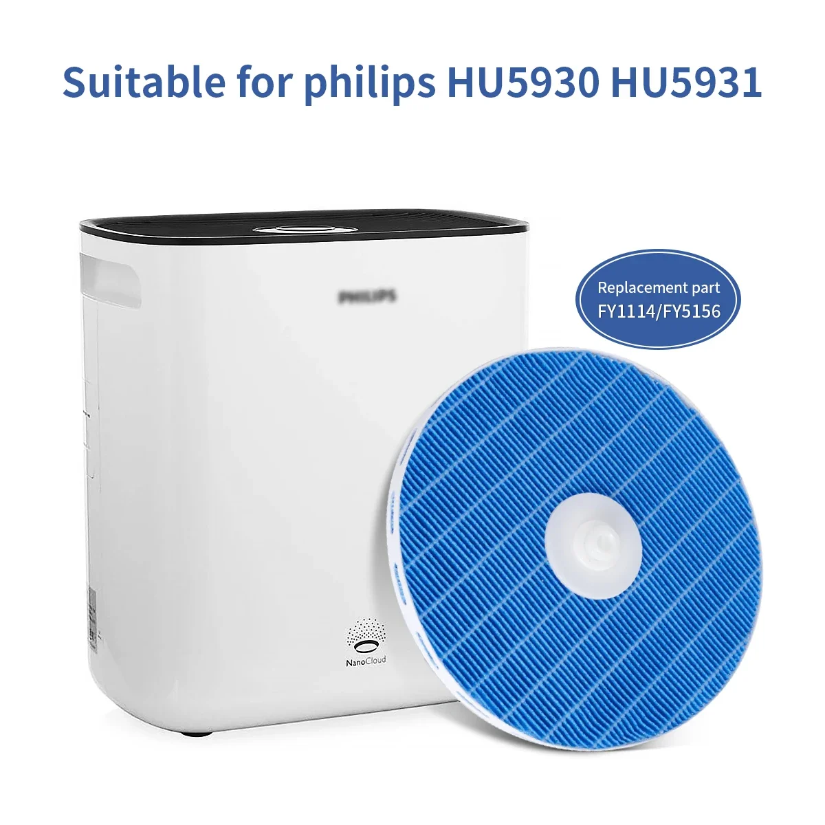 Filtro umidificatore FY1114 HEPA FY5156 compatibile con parti del filtro di ricambio umidificatore Philips HU5930 HU5931