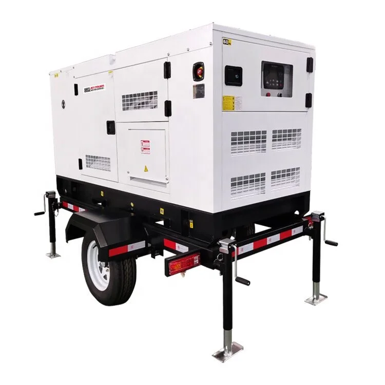 Portable Power Station 20KVA 30KVA 50KVA 100KVA 150KVA 200KVA KW Silent Soundproof Trailer Diesel Generator 2 Wheels/4 Wheels