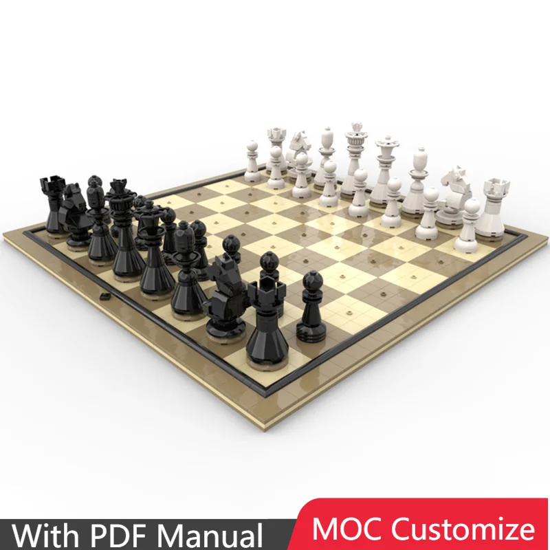 1269개 조각 MOC 창의적인 체스 세트 기술적 블록 모델 디스플레이 장난감 어린이 DIY 조립 특별한 생일 선물