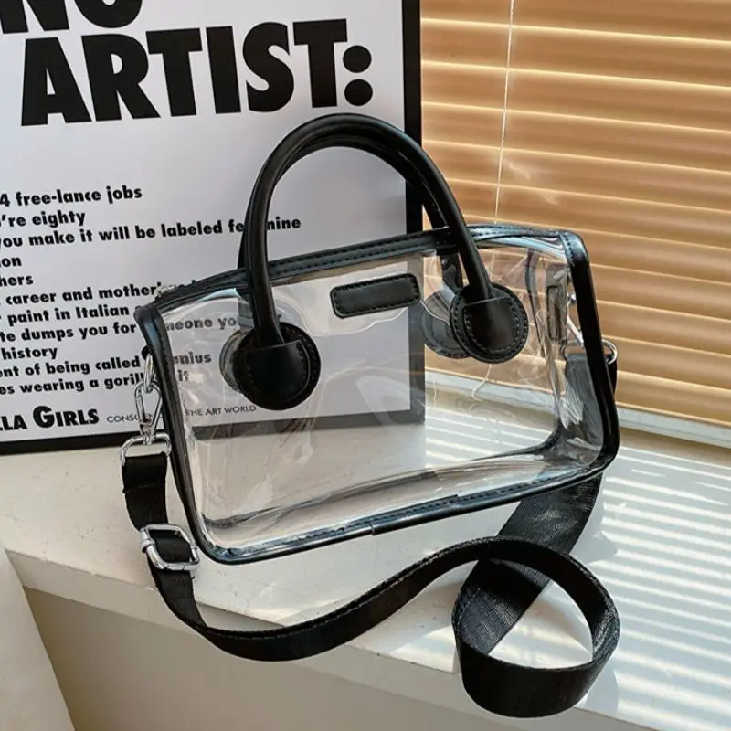 Transparent Jelly Bag Stylish Pvc Crossbody Bag Women'S Crossbody Bag Minimalist Colorblock Handbag For Daily Outings Commuting
