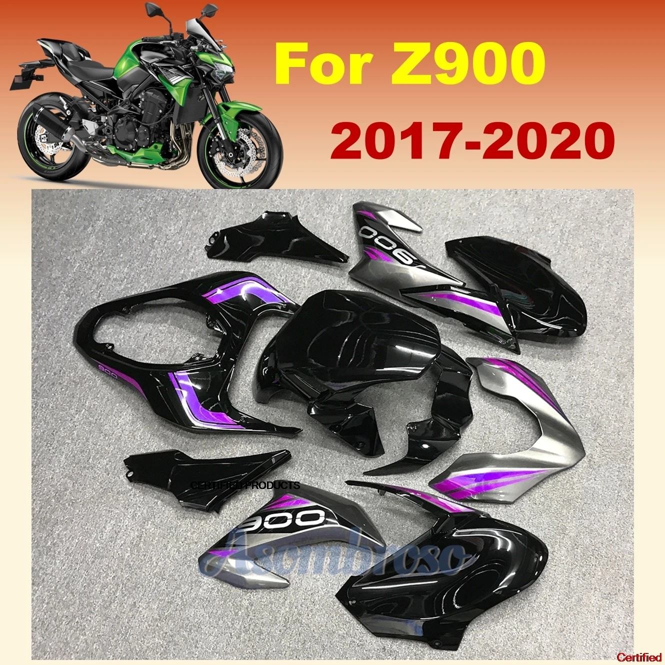 New Motorcycle Fairing kit for Z900 2017 2018 2019 2020 Years 17 18 19 20  Street Car Protective cover Black Purple Gray