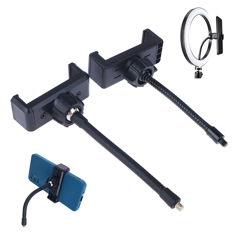 Phone Holder Flexible Hose Long Arm Phone Clip For Ring Light Replacement Part 360 Mount Clip Bracket Clamp Stand Tripod Monopod