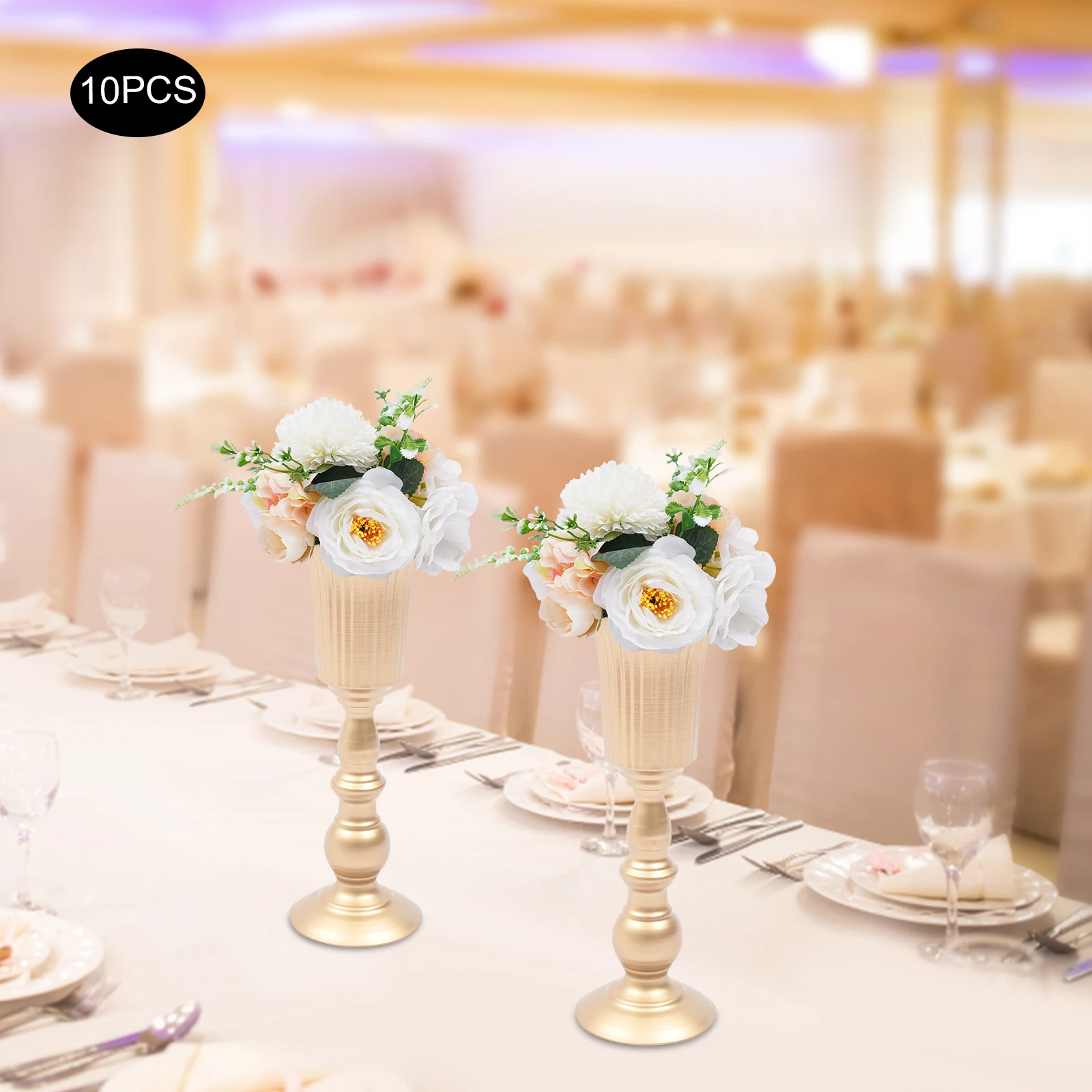 10 Pcs Artificial Fake Flowers Plastic Flower Arrangements for Wedding Table Centerpieces Decoration, Artificial Flower Bouquet