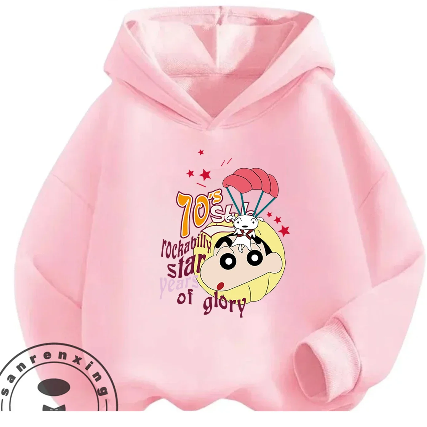 Trendy Cute Kids Hoodie Cartoon Print Autumn Winter Casual Hooded Street Fashion Wear Crayon Shin Chan 3 14 Years