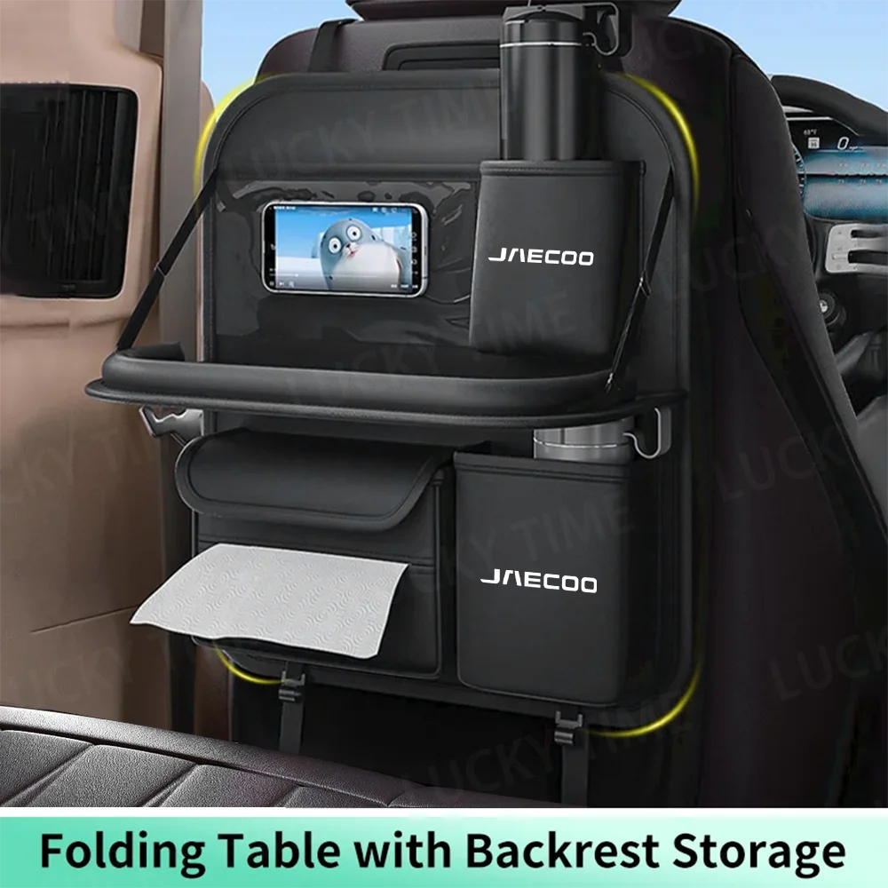 

Car Seat Back Organizer Backseat Storage Bag with Foldable Table Tray Tablet Holder For Chery Jaecoo J5 J6 J7 J8 2023 2024 2025