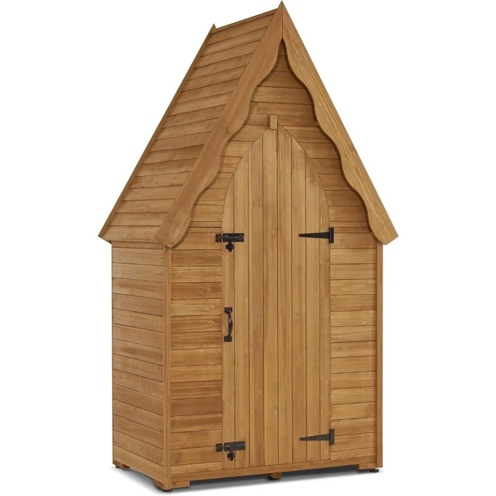

Large Outdoor Storage Cabinet with 6 Shelves (3.9 x 2.3 x 6.8 ft), Tall Storage shed, Wood Garden Tool Shed for Yard Pati