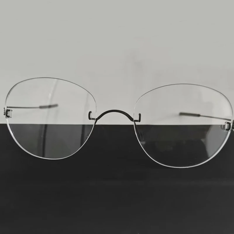 

Denmark Brand Pure Titanium Frameless Eyeglass Frame Oval Square Round Spectacle Frame Screw-free Structure Business Men's Women