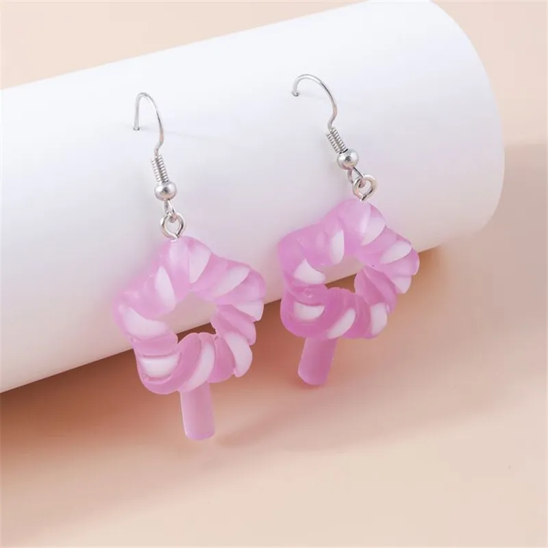 Aihua 30 Farben süße süße Lutscher-Ohrringe aus Kunstharz für Frauen, lustige Simulation, Lebensmittel, Süßigkeiten, Lutscher-Ohrringe, Schmuck, Geschenke – Detail 33