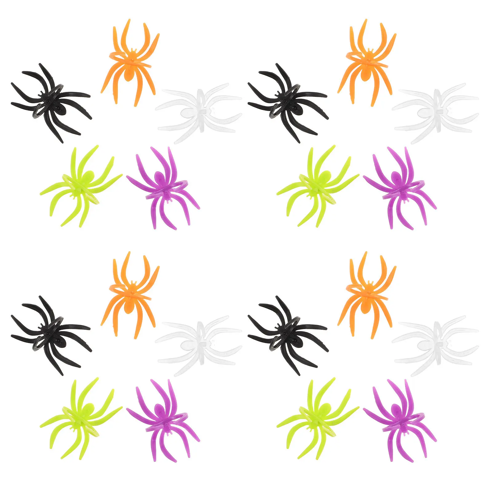 

120Pcs Halloween Spider Rings Kids Lightweight DIY Craft Rings Spooky Party Decorations Scary Costume Accessories Festive Table