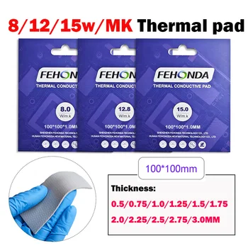Fehonda 15w 12w 8w Soft Thermal Conductive Pad 0.75/1.25/1.75/2.25/2.75mm Gpu Cpu RTX4090 Repair gddr5/5x/6 Silicon Termal Sheet