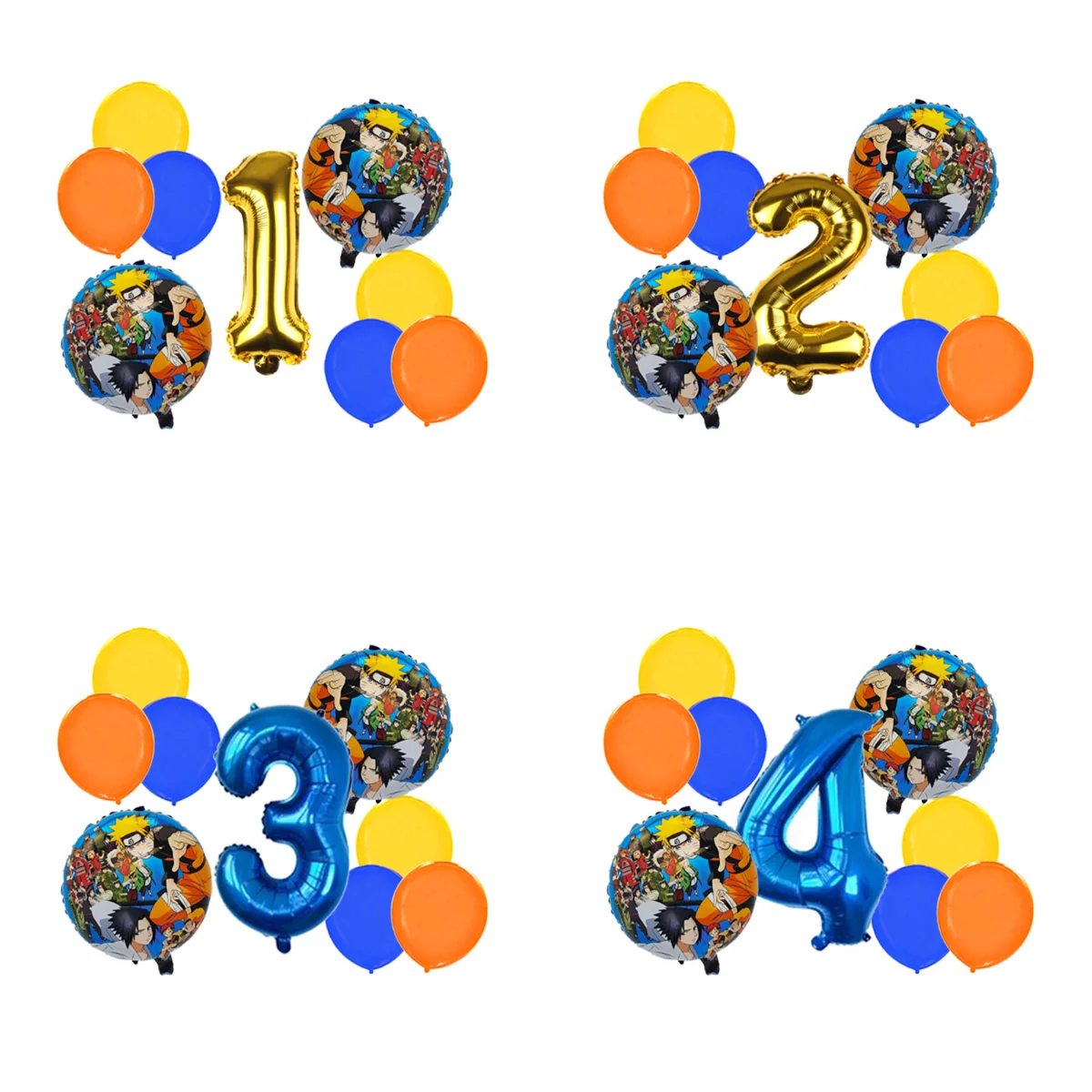 Naruto Ninja Themen-Geburtstagsballons-Set Anime-Party-Ballon-Kit für Geburtstagsfeier Gartendekoration