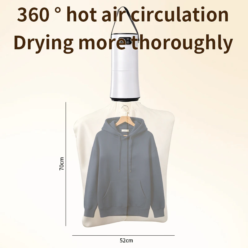 Portable Dryer Small Household Dryer Foldable Portable Travel Dormitory Dryer can be timed Noise Reduction High-speed Drying