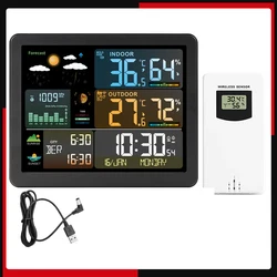 FJ3566M Smart Weather Station Indoor Outdoor Temperature Humidity Meter Gauge Large Color Screen Display with 1 Sensor