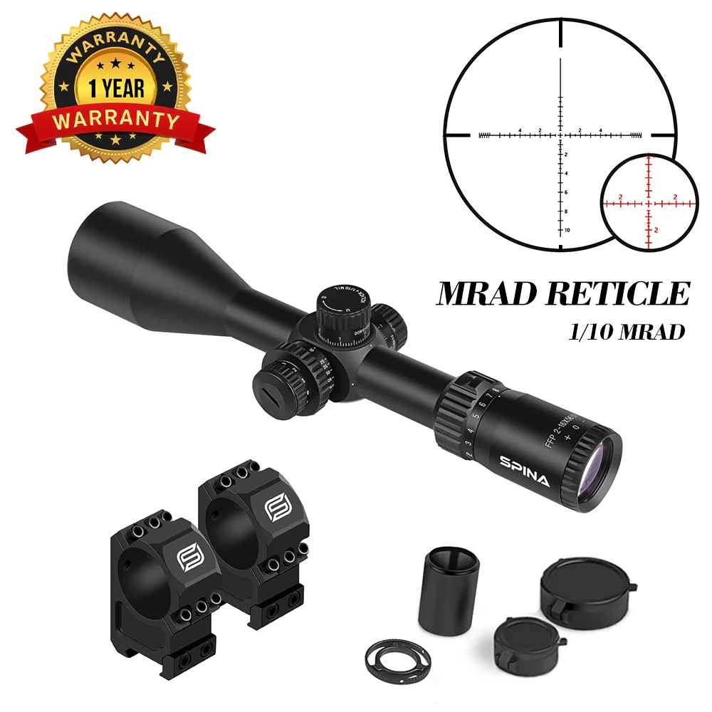 SPINA OPTICS FalconPoint 2-16x56 FFP Richtkijker 1/10MIL Zijdelingse parallax 10-200m Tactische jachtkijker PCP AR15 22LR .338 .556