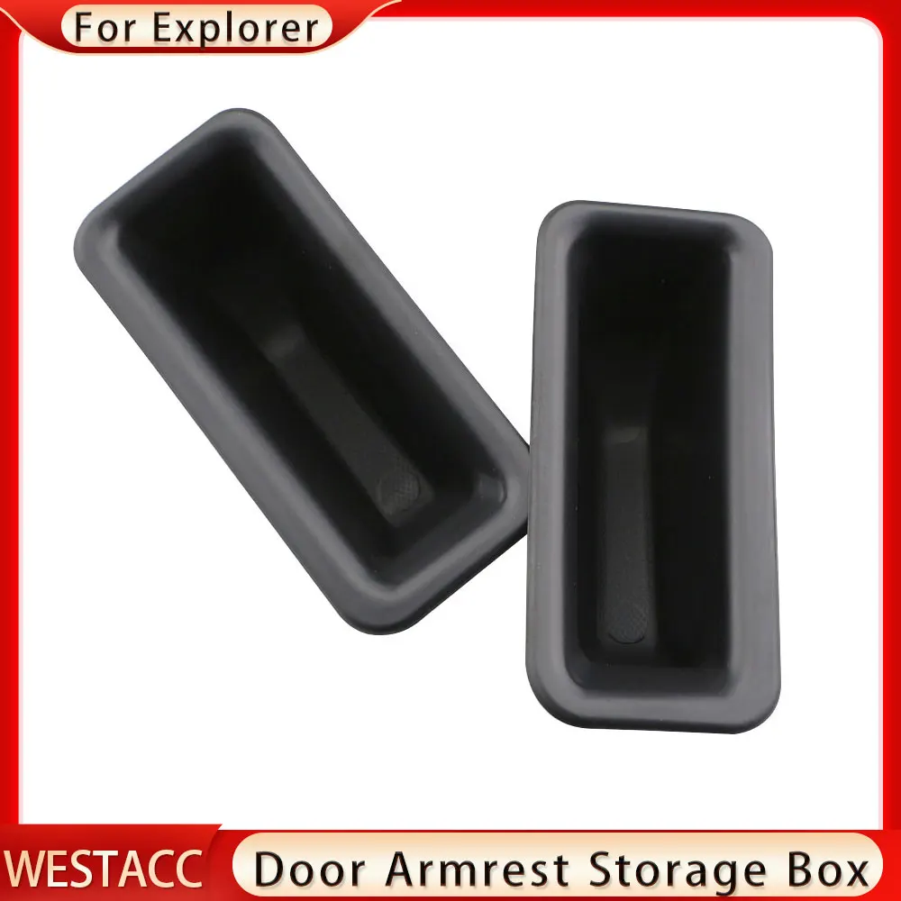 2Pcs/set ABS Car Door Armrest Storage Box for Ford Explorer 2011 - 2022 Door Handle Boxes Case Holder Container Accessories