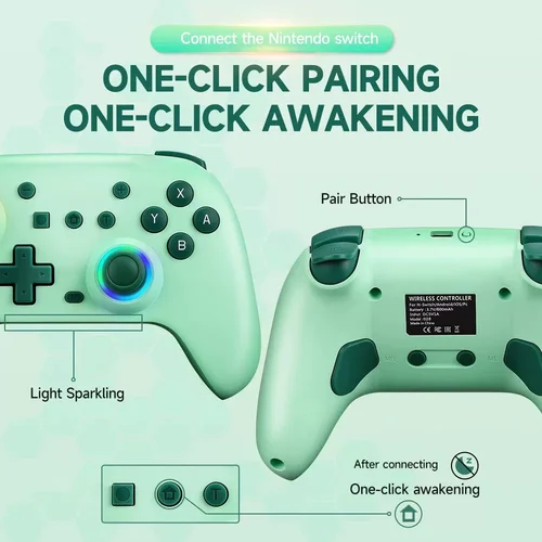 Imagen 2 del producto 2025 nuevo controlador Bluetooth inalámbrico RGB para Nintendo Switch/OLED/ Lite/PC/Android Gamepad PC Joystick Controle con Turbo F