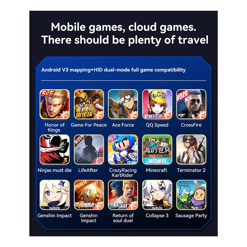 SB-D8 PRO Stretch Gamepad For Dual Hall Somatic Macro Programming For SWITCH/PS4 Android IOS PC 400Mah Grip