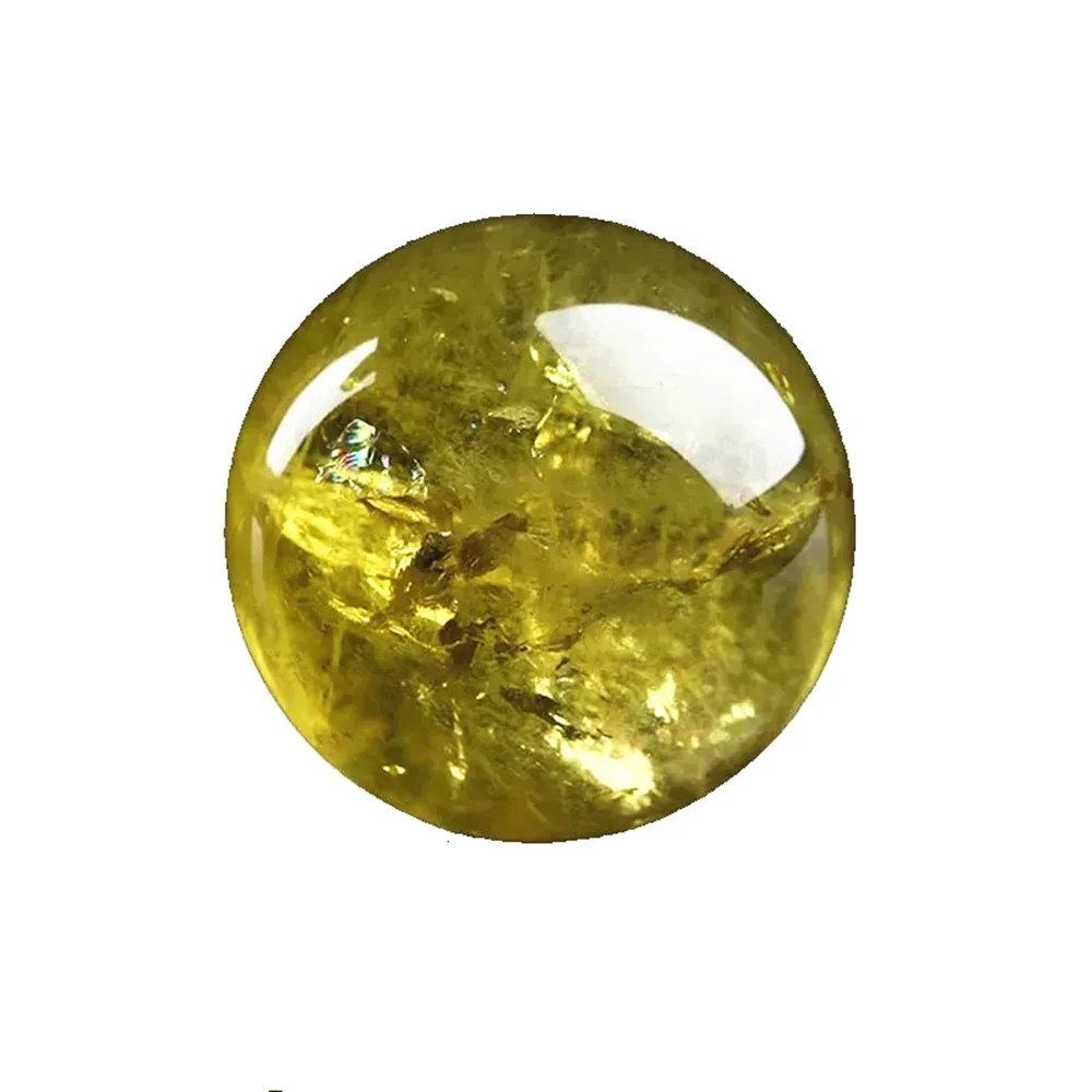 Natural Energy Yellow Crystal Quartz Gem Reiki Sphere Healing natural stone and mineral home decoration square tablet