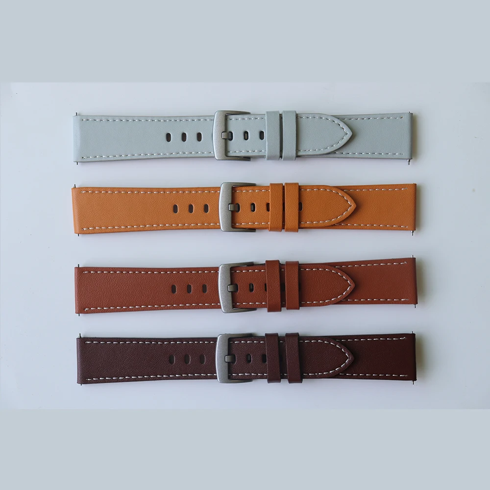 Cinturino in pelle da 22mm adatto per Xiaomi Watch S3/S2 cinturino da polso per Huami Amazfit Stratos 2/2S cinturino con fibbia nera/argento