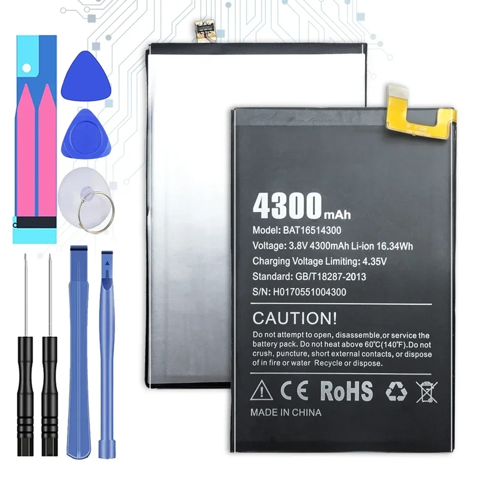 

Сменный аккумулятор BAT 16514300 Для Doogee Y6 Max Y6Max Запчасти для смартфонов Bateria Batterie Baterij + бесплатные инструменты