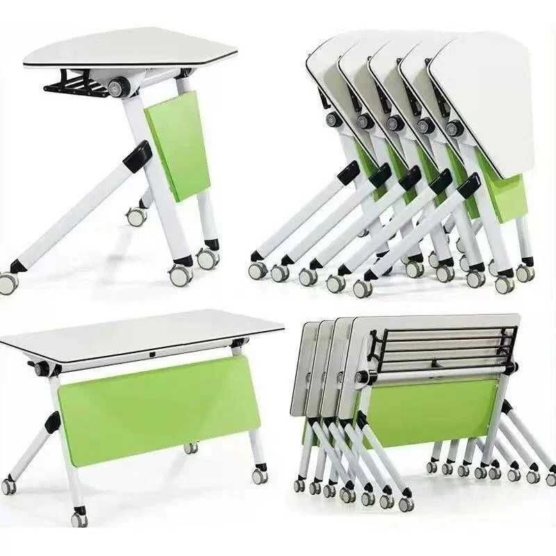 Foldable Mobile Conference Table Education Institution Training Table Chair Combination Long Strip Splicing Office