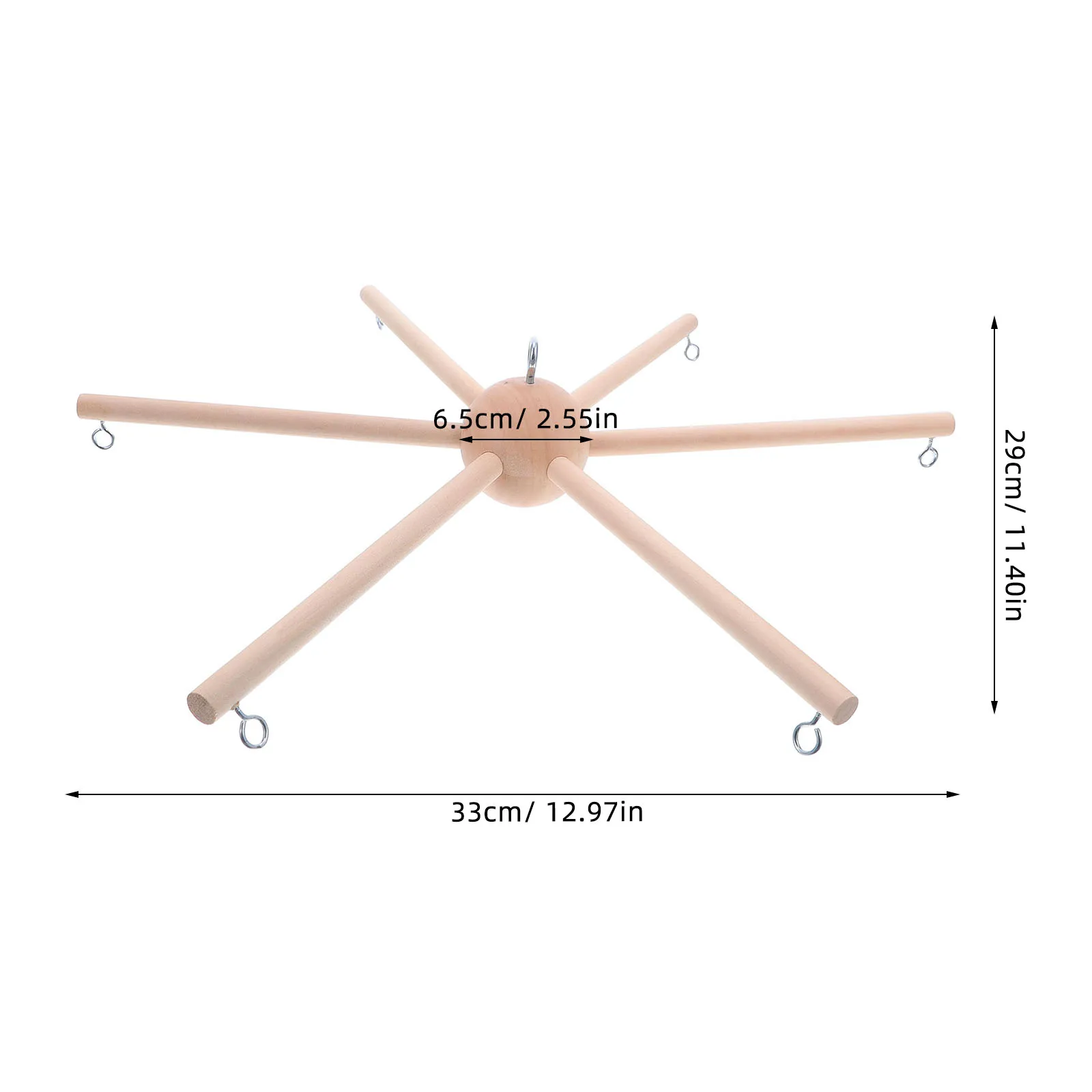 1 مجموعة الخشب المحمول الإطار مستقرة 6 الأسلحة سرير خشبي المحمول عدة الحضانة معلقة حامل الرياح الرنين الجمعية DIY الحضانة ديكور