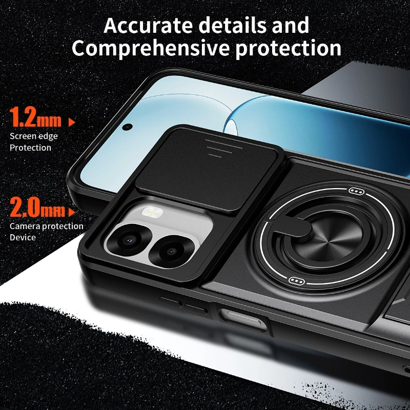 Armor Phone Case For Oppo A6x A6k A6t A6 5G Cover Lens Protection Magnetcic Ring Stand Holder Back Shell Fundas view 4