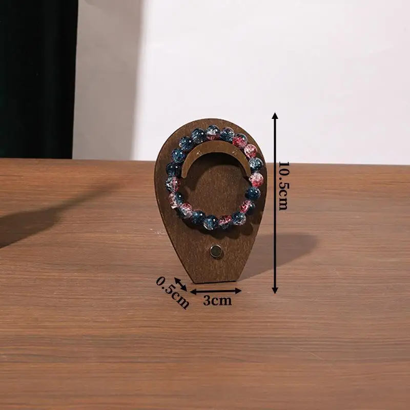 Umweltfreundliches Holz-Schmucktablett, Armband-Organizer, rutschfeste Basis, Präsentationsständer für Halsketten und Ringe, Geschenk für Schmuckliebhaber – Detail 6