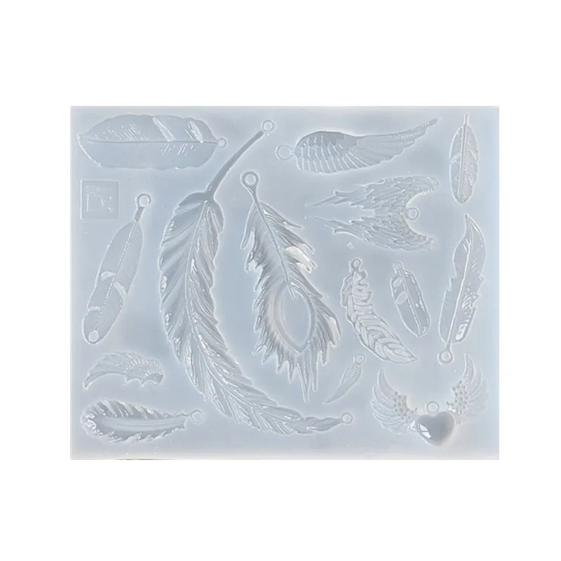 SNASAN Silicone Mold Feather Charms Pendant Resin Silicone Mould Jewelry Handmade Tool Epoxy Resin Monlds Leaf Wing