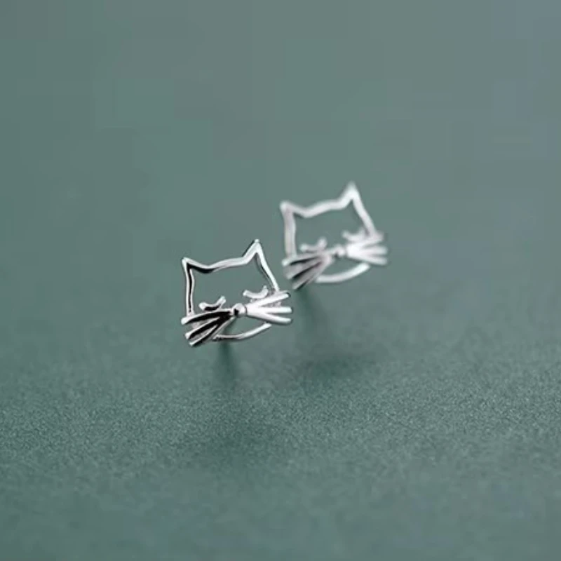 REETI 925 Sterling Silver piękny kot stadniny kolczyki dla kobiet 2018 nowy Trend osobowość Lady moda biżuteria — zdjęcie 4