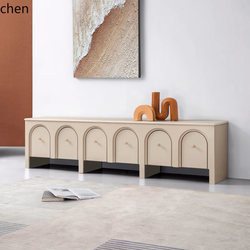 simple modern small apartment panel TV storage storage living room creative light luxury floor cabinet
