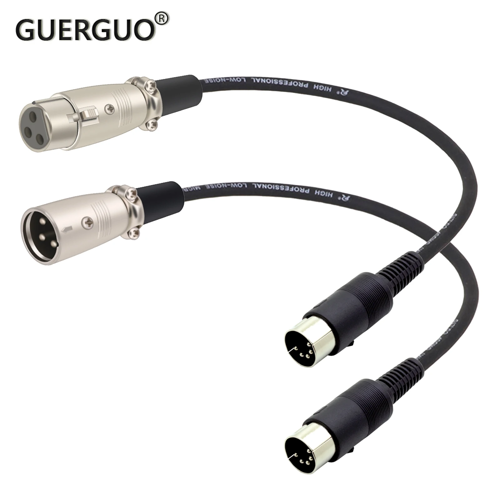 1PC MIDI to XLR Adapter Cable,DIN 5 Pin to XLR 3 Pin Audio Cable for Match Music Instruments or Cable with MIDI or XLR Connector