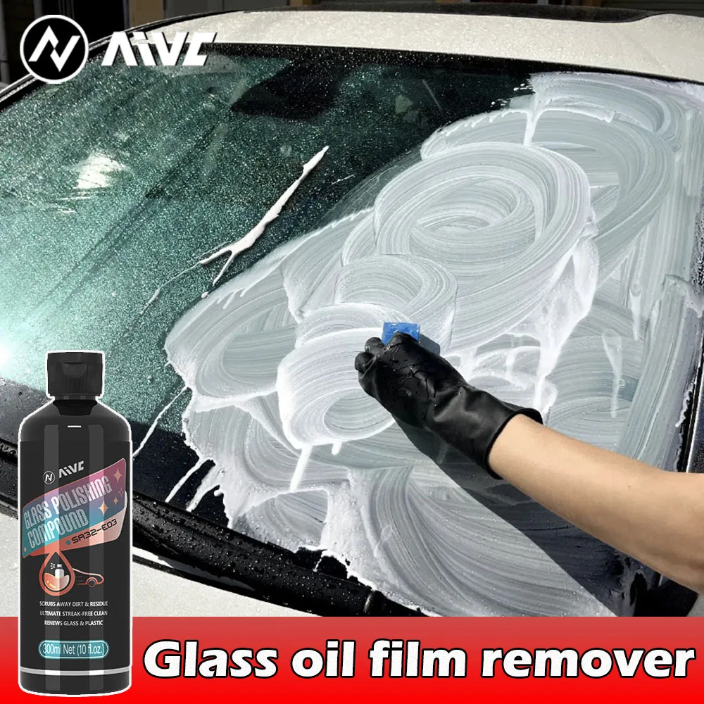 Car Glass Oil Film Removing Paste Aivc Auto Glass Film Coating Remover Clear Vision Hydrophobicity Windshield Car Detailing Tool