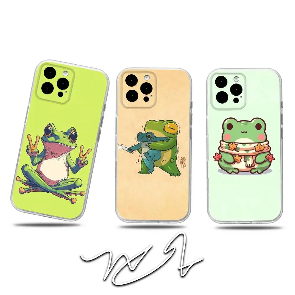 

cute Cartoon F-Frog-es Phone Case For iPhone 17,16,15,14,13,12,11 Pro,Max,Plus,X,XS,XR,SE4,E Mini Transparent Soft Cover