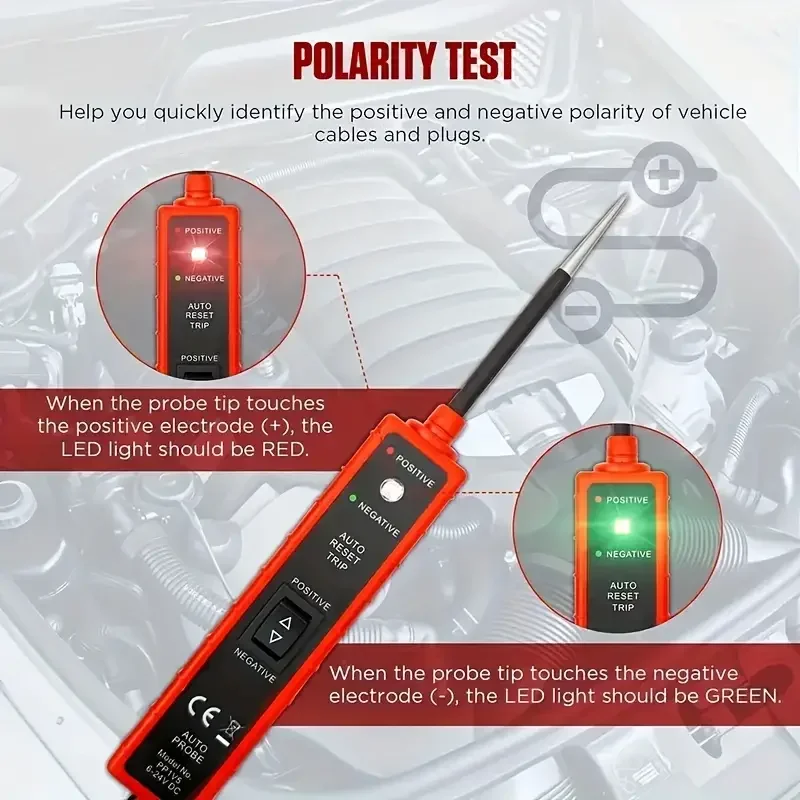 EM285 Multifunction Automotive Electrical System Tester Car Circuit Continuity Voltage Polarity Grounding Diagnostic Tool 6-24V