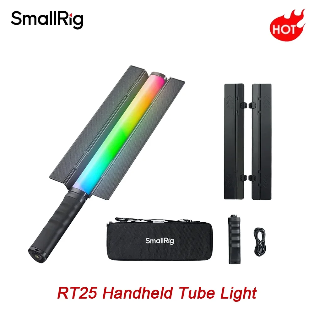 SmallRig RT25 Handheld Tube Light with Battery Grip Version, RGBWW 2500-10000K Photography Light Stick for Live Streaming -4342