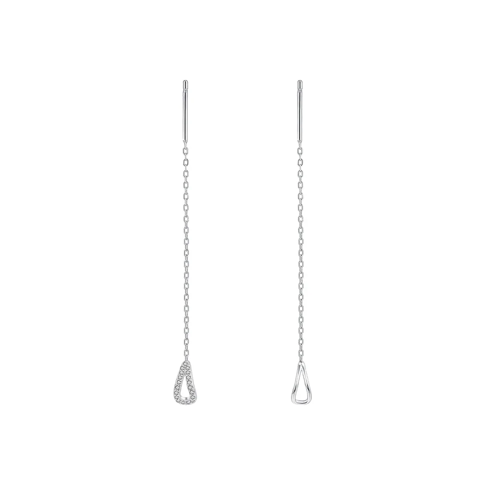 Earrings Silver 925 Water Droplet Tassel Zircon Ear Line Unique Beautiful Elegant Jewelry Women's Earrings Pendientes Mujer