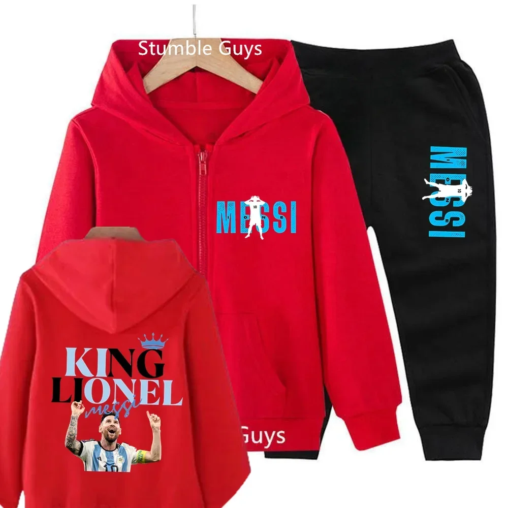 

Fashion Messi Hoodie Kids Clothes Football Star Trucksuit Boys Jersey Zipper Sweatshirt Girls Long Sleeve Casual Tops Set