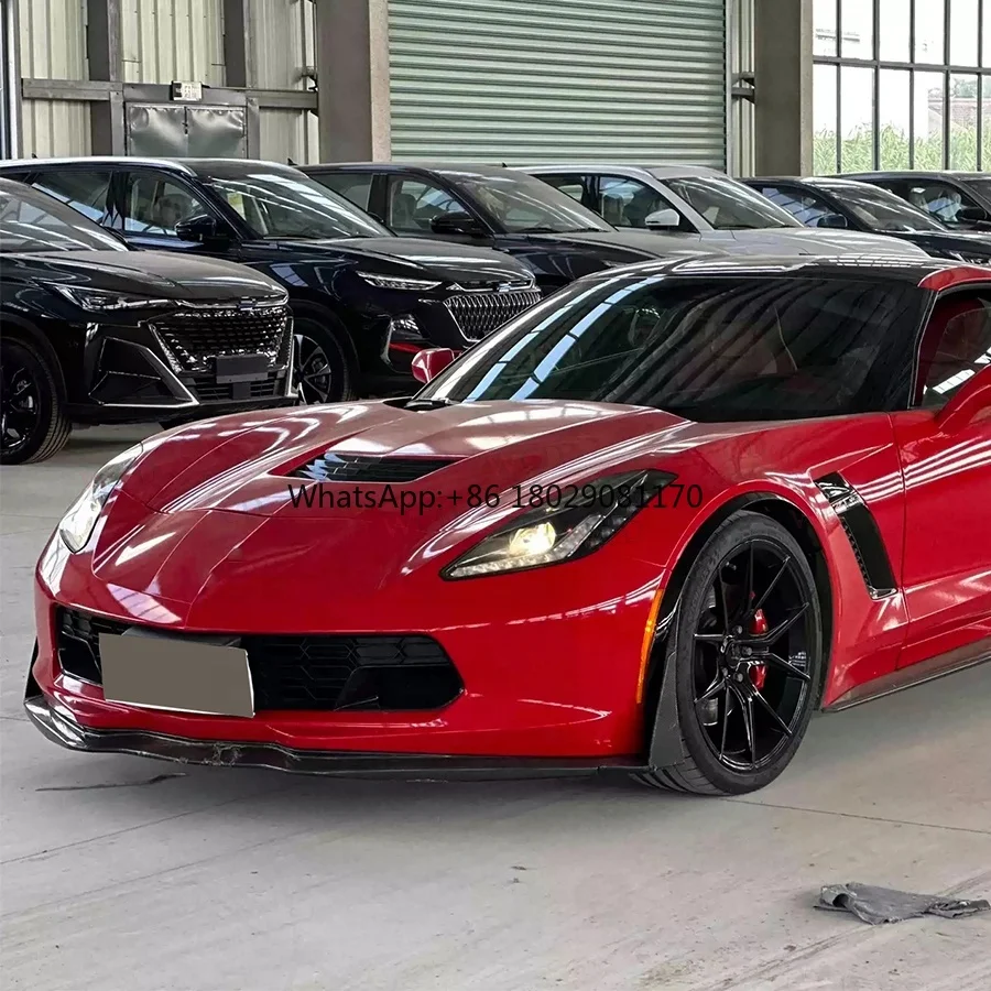 Lábio do amortecedor dianteiro de fibra de carbono para Chevrolet Corvette C7, difusor dianteiro, peças do carro, 2013-2018