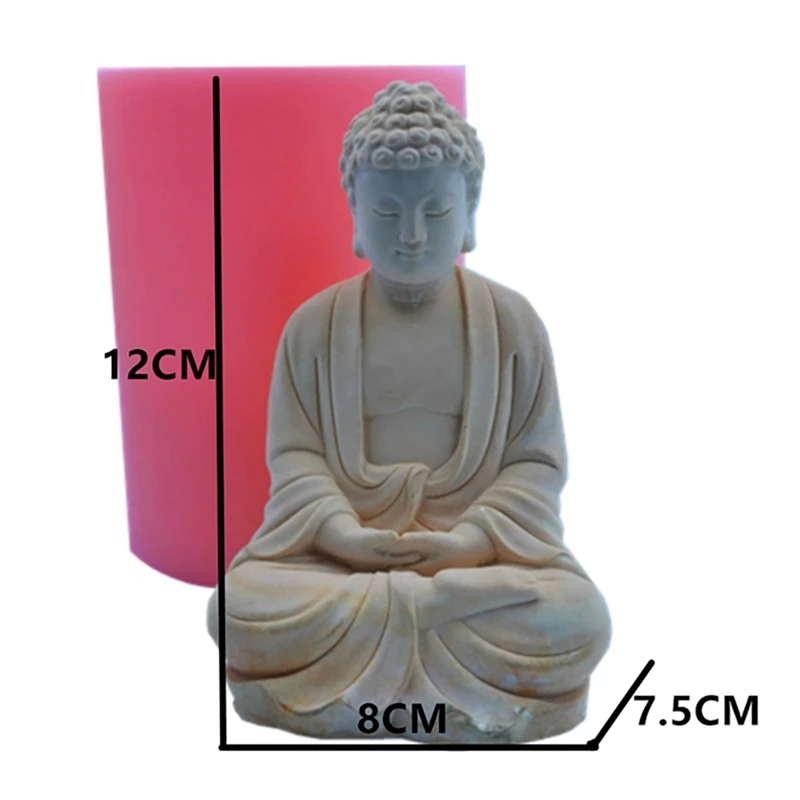 Buddha Design 3D Silicone Candle Mold Cast Mould Large Size Buddha Silicone Mold Resin Gypsum Crafts Making