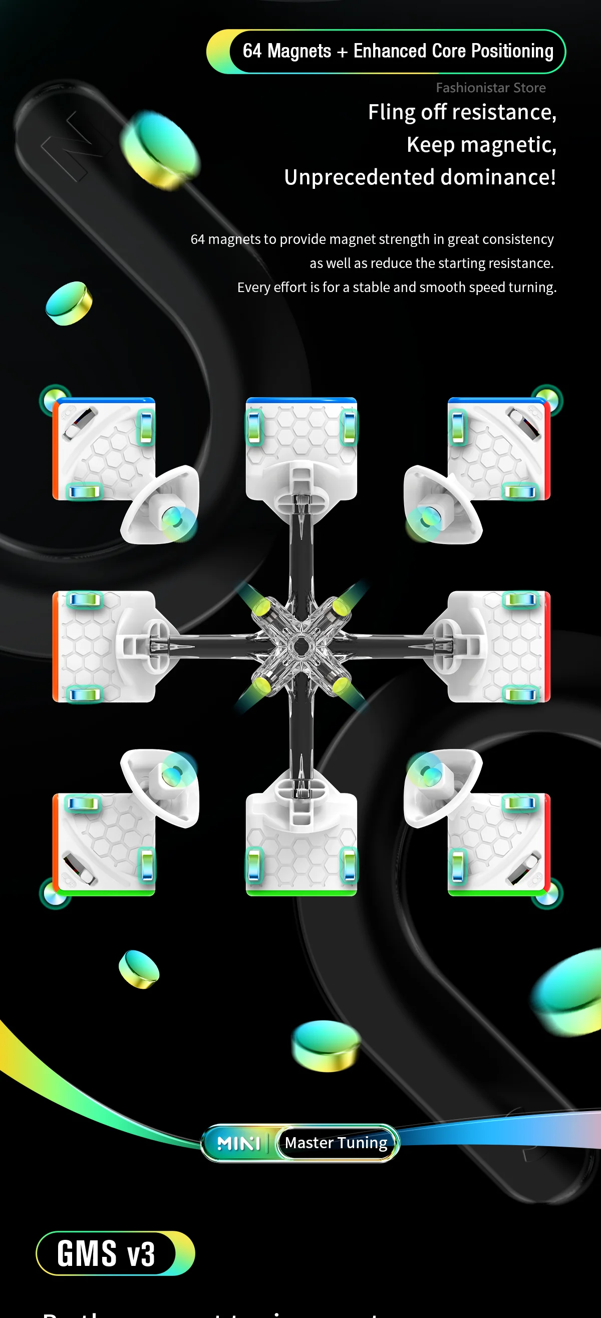 GAN Mini M Pro 53x53mm GAN kubus 3x3 Magnetische Magische kubus Professionele kubus GAN Snelheidsblokje Puzzel Educatief speelgoed GAN Mini M Pro 53x53mm GAN cube