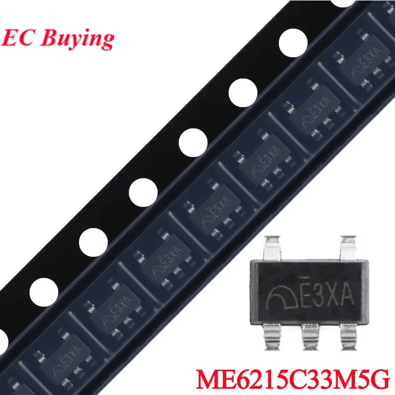 50Pcs/10pcs ME6215C33M5G ME6215 E3XA 3.3V Low Power Low Dropout LDO Linear Regulator with CE Function IC Chip
