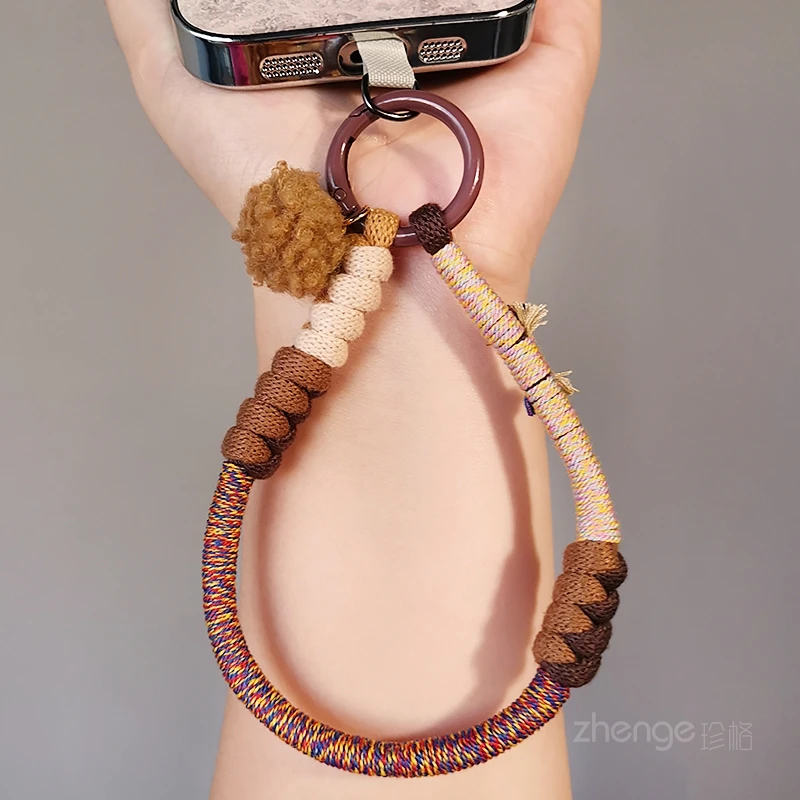 

Ремешок для мобильного телефона, женский плетеный веревочный узор на запястье, короткий уличный чехол для мобильного телефона, новый продукт ремешка