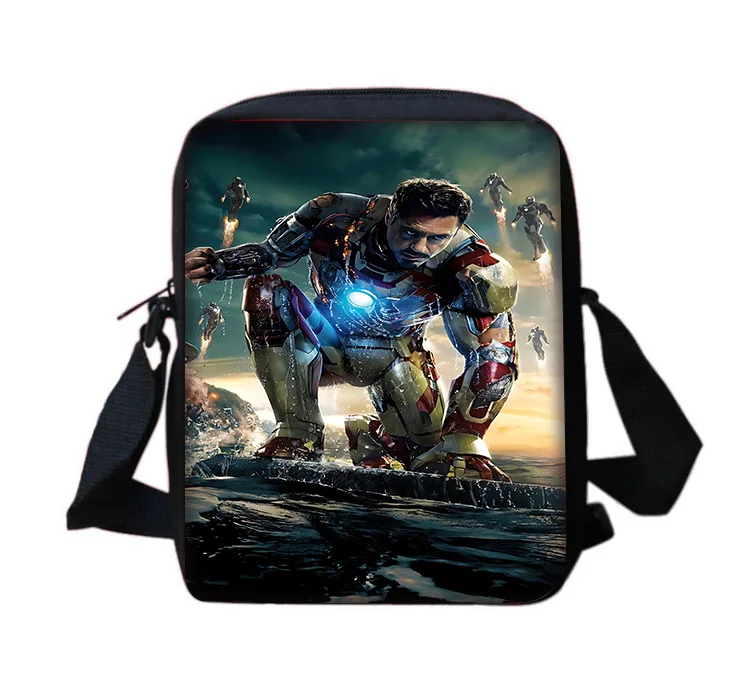 Bolso de mensajero de hombro con estampado de Marvel Iron Man para niños y niñas, bolso de mano informal para hombres y mujeres, bolso para teléfono, bolsa de compras