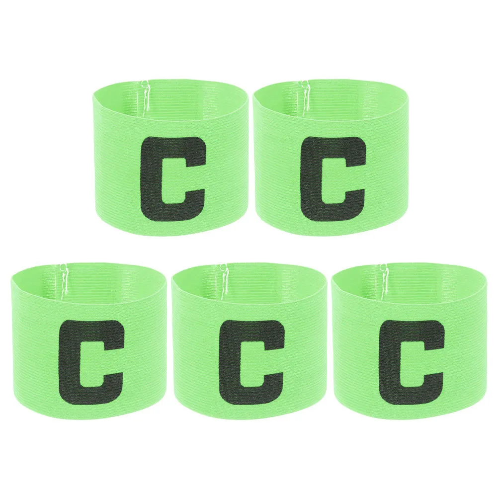 5Pcs Captain Armband Soccer Football Team Leader Bands Adjustable Durable Nylon Sports Armbands for Basketball